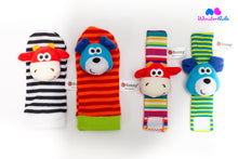 Load image into Gallery viewer, Sensory Sock &amp; Wrist Rattle Set- Cow Dog
