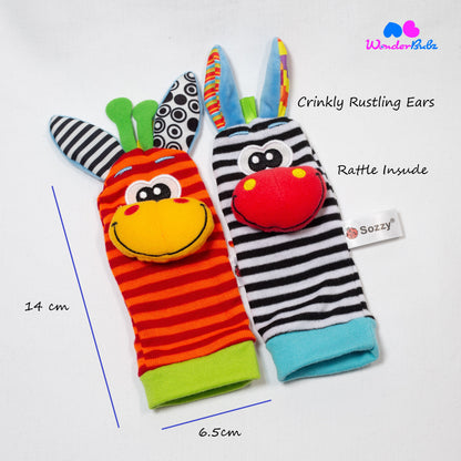 Sensory Rattle Toy Set- Giraffe Zebra